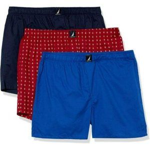 Brand New Nautica Men's Cotton Woven 3 Pack Boxers